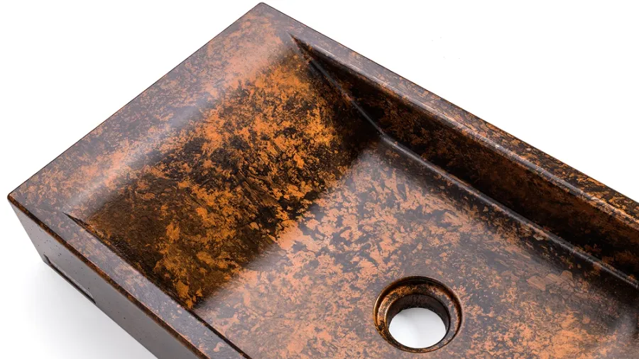 obrazek 4 Stylowa umywalka 60 cm SIRIUS BASIC – SMOKED METAL, czarny i miedziany, lakier półmatowy