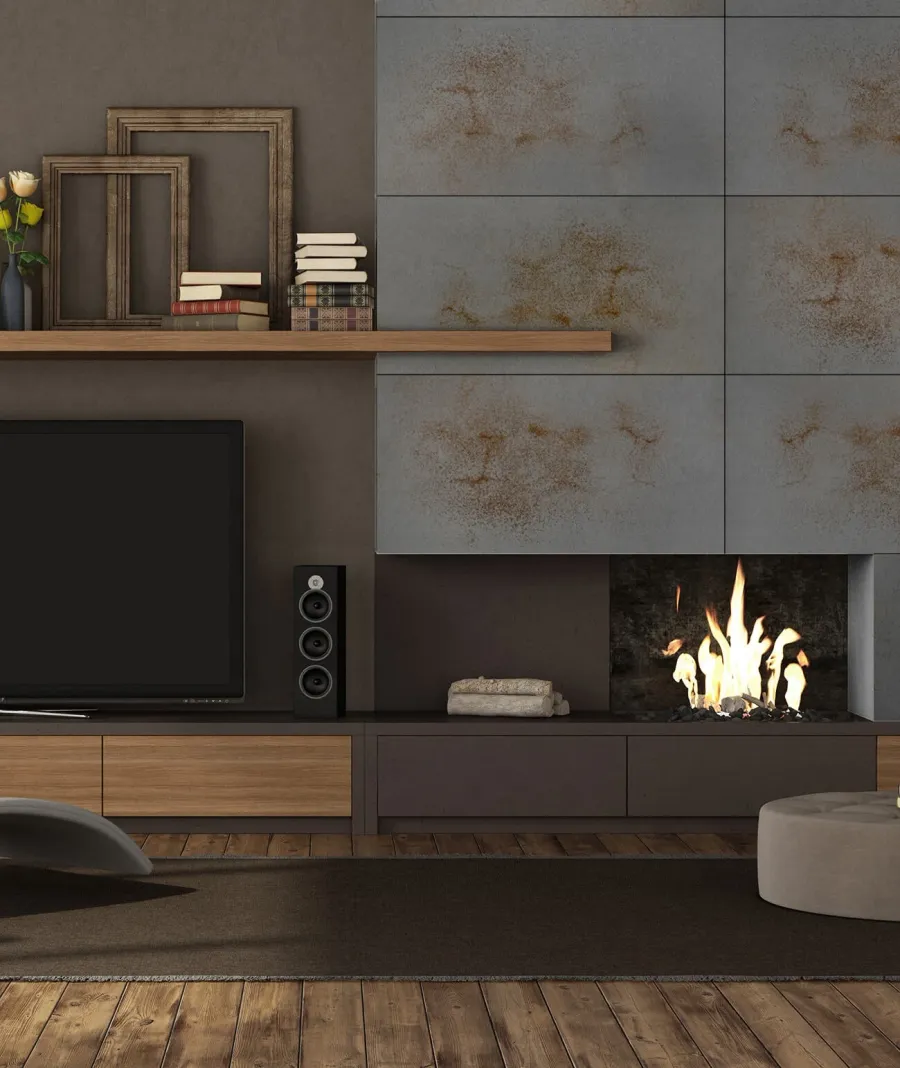 obrazek 1 120x60 cm DS - (ciemny popiel, złote kruszywo) - płyta beton architektoniczny ultralekka