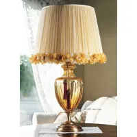 Picture Amber-colored crystal table lamp complete with shade – Il Paralume Marina