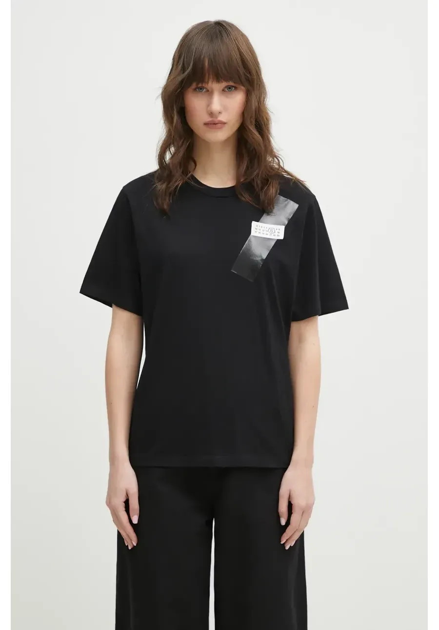 obrazek 1 MM6 Maison Margiela t-shirt bawełniany damski kolor czarny S52GC0336