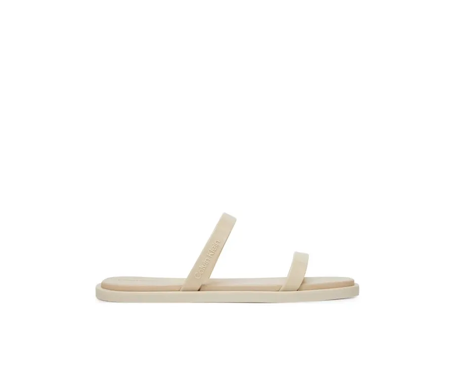 obrazek 1 Calvin Klein Klapki Double Bar Slide - Jelly HW0HW02417 Écru