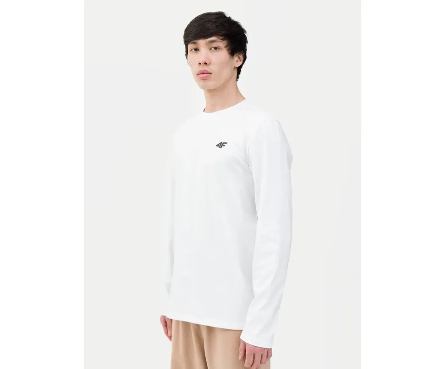 obrazek 1 4F Longsleeve 4FWSS24TLONM217 Biały Regular Fit