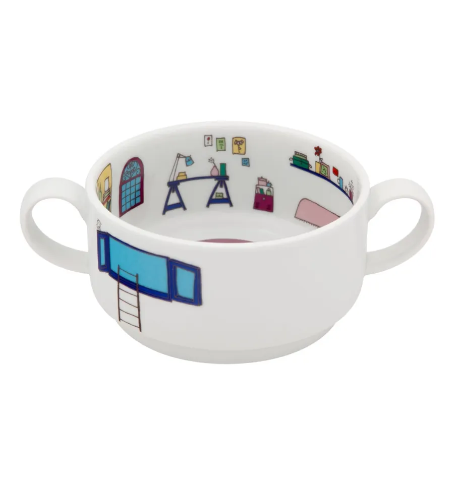 obrazek 4 Zestaw 3 filiżanek z porcelany w kształcie piętrowego domu - Vista Alegre