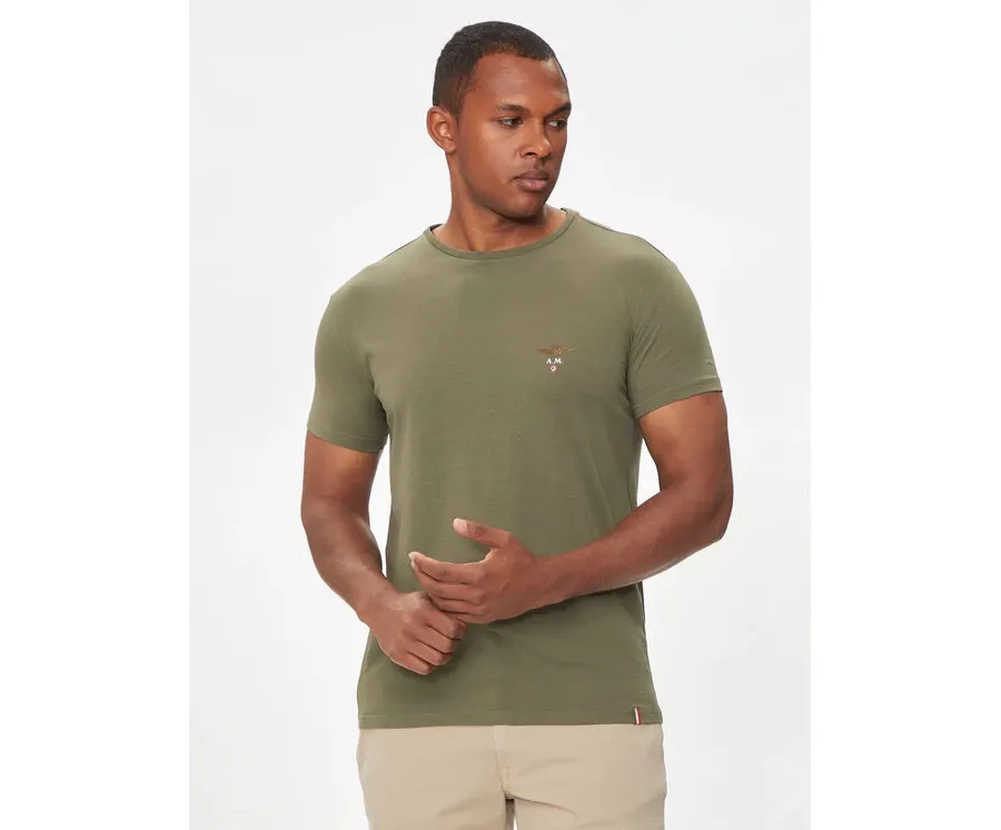 obrazek 1 Aeronautica Militare T-Shirt AM1UTI001 Khaki Regular Fit