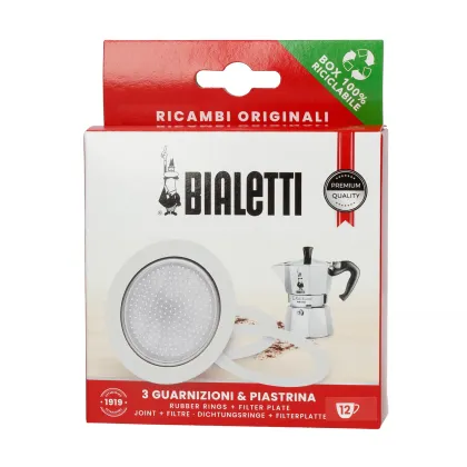 Zdjęcie Bialetti - Uszczelka (3 szt.) + sitko do kawiarek aluminiowych Bialetti 12tz BIALETTI