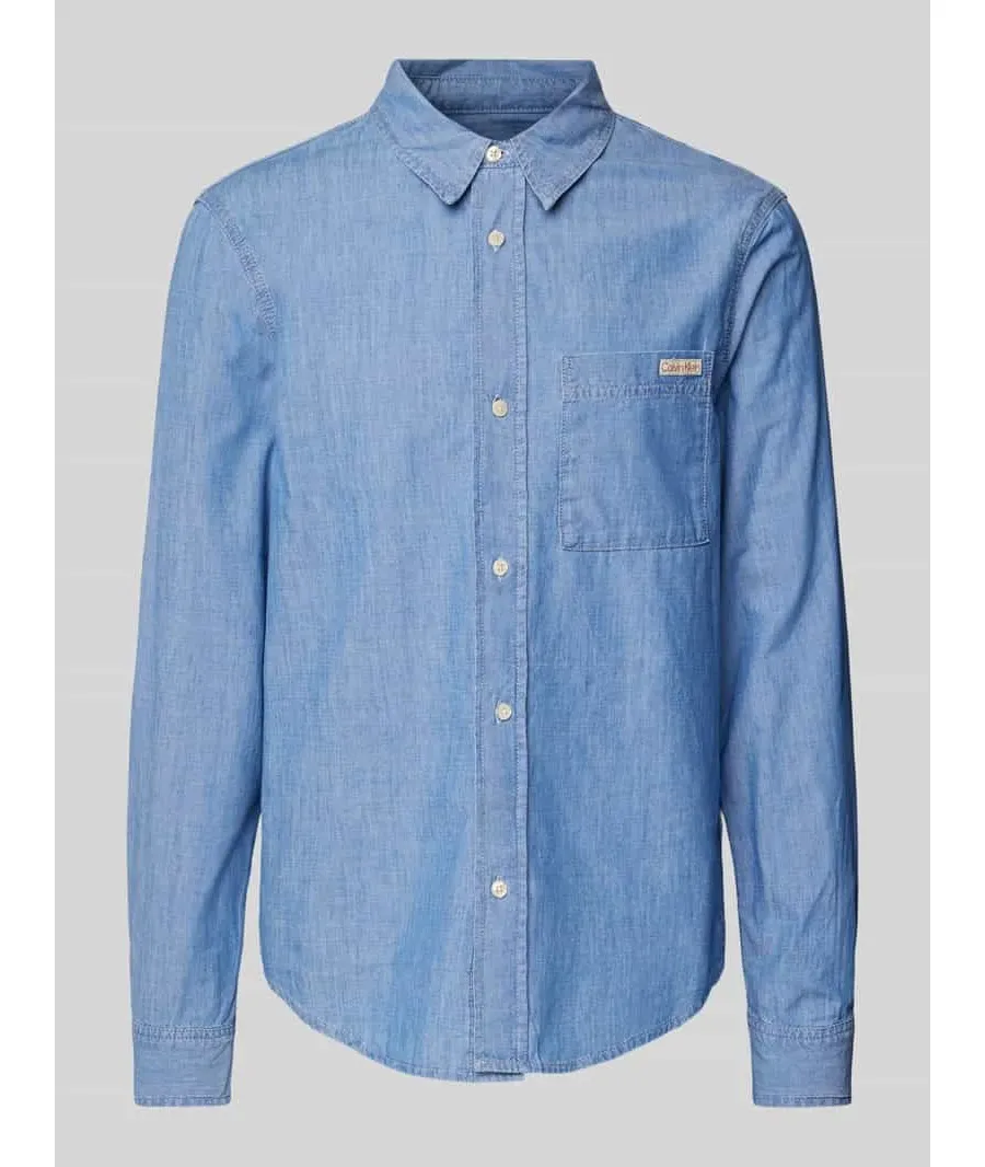 obrazek 1 Koszula casualowa o kroju regular fit z kołnierzykiem typu kent model ‘CHAMBRAY’