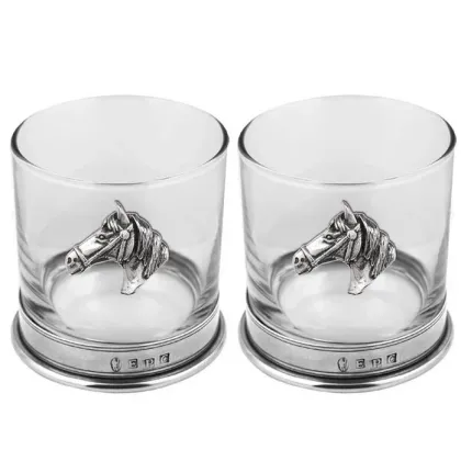 Zdjęcie Elegancki komplet szklanek do whisky dla miłośników koni