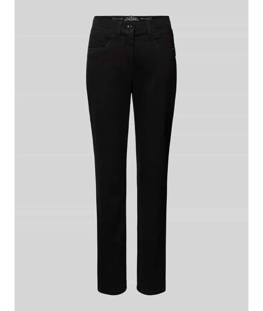 obrazek 1 Jeansy z prostą nogawką i ozdobnymi szwami model ‘Laura’