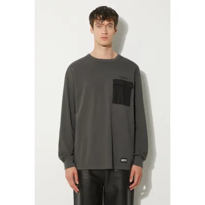 Zdjęcie NEIGHBORHOOD longsleeve bawełniany Design Crewneck kolor zielony gładki 241UWNH.CSM04