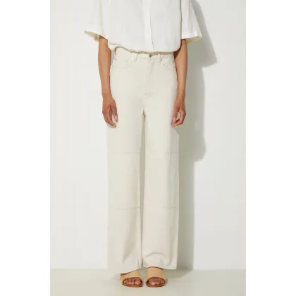 Zdjęcie Samsoe Samsoe spodnie Sashelly damskie kolor beżowy proste high waist F24200010
