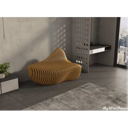 Zdjęcie Futurystyczna ławka do poczekalni ze sklejki