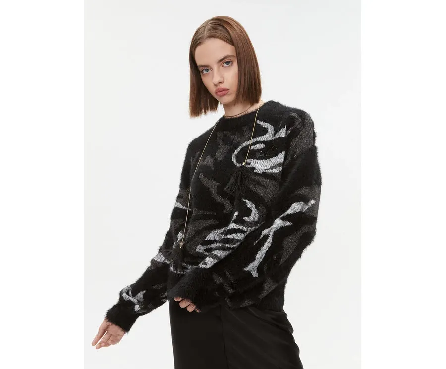 obrazek 1 DKNY Sweter P3MSB00Z Czarny Regular Fit