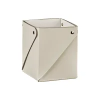 Picture Cream-colored leather container for office supplies