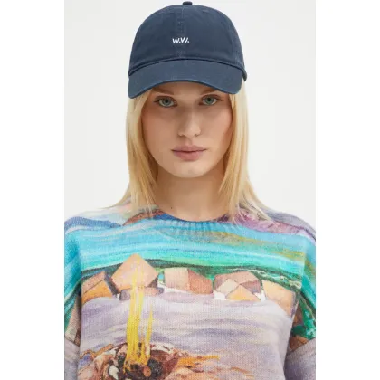 Zdjęcie Wood Wood czapka z daszkiem bawełniana Low profile cap kolor granatowy gładka 30251367