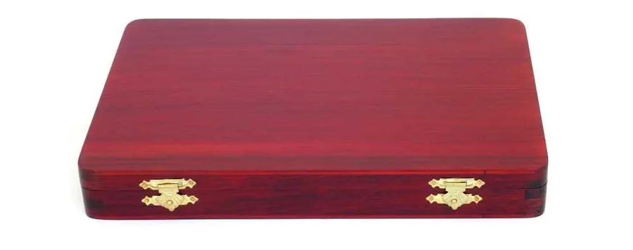 obrazek 2 Duże pudełko na warcaby - drewno paduk 36x24x4