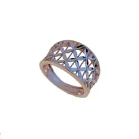Picture A brilliant women's ring with hammered flowers