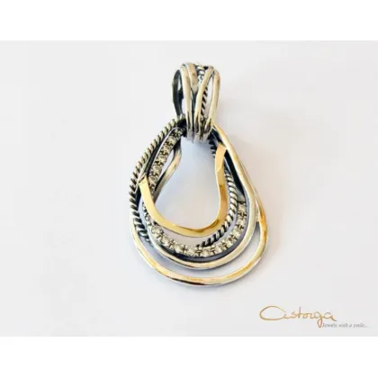 Picture Unusually beautiful pendant made of a combination of gold and silver