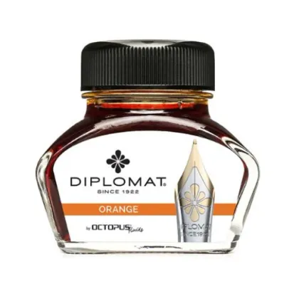 Picture Diplomat fountain pen ink in inkwell - orange, 30 ml