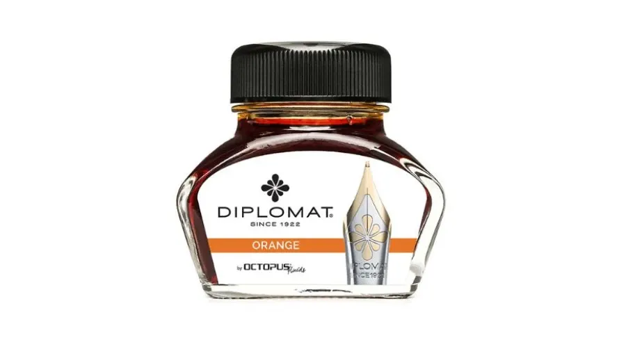 obrazek 1 Atrament do piór wiecznych Diplomat w kałamarzu - pomarańczowy, 30 ml