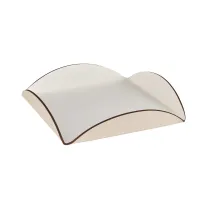 Zdjęcie Biała podkładka na stół 25x25xH2,5 cm z naturalnej skóry