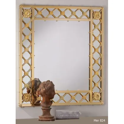 Zdjęcie Piękne lustro ścienne wykonane z pozłacanego brązu