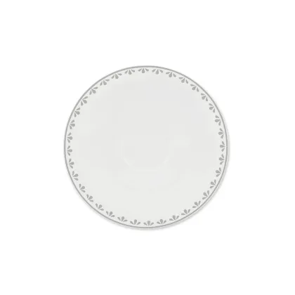 Zdjęcie Spodek z porcelany z subtelnym szarym zdobieniem z kolekcji HyggeLine - wariant 2 – Leander