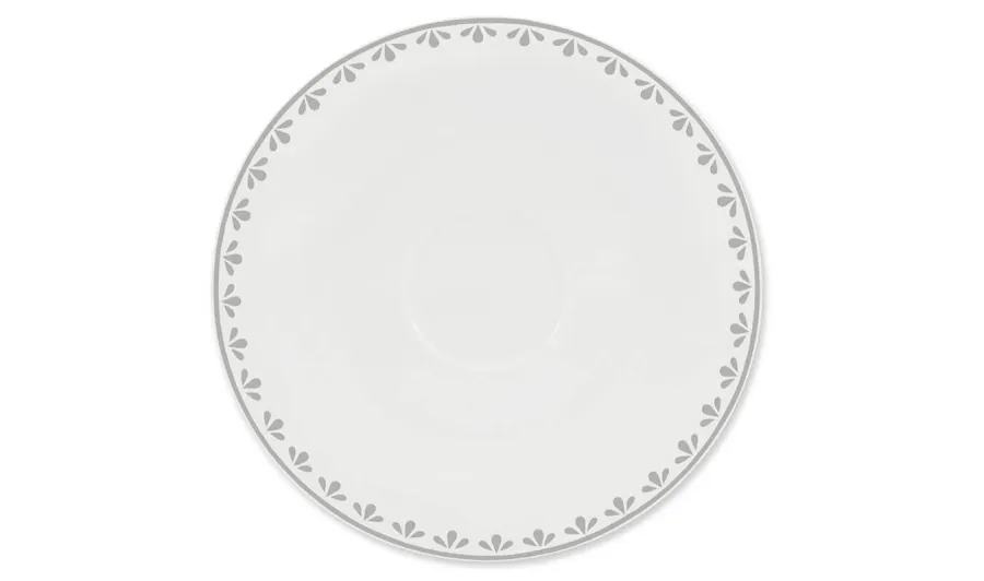 obrazek 1 Spodek z porcelany z subtelnym szarym zdobieniem z kolekcji HyggeLine - wariant 2 – Leander