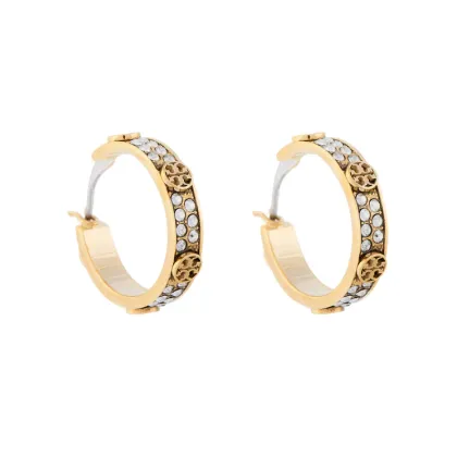 Zdjęcie Tory Burch Kolczyki Small Miller Stud Hoop 153688 Złoty