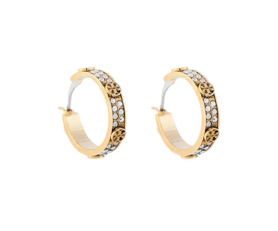 obrazek 1 Tory Burch Kolczyki Small Miller Stud Hoop 153688 Złoty