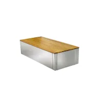 Picture Italian minimalist outdoor bench without backrest