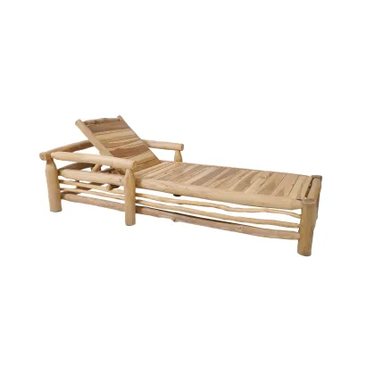 Zdjęcie Oryginalny leżak Serengeti do ogrodu wykonany z drewna tekowego