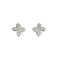 Picture Luxurious earrings in rhodium-plated silver with white zircons