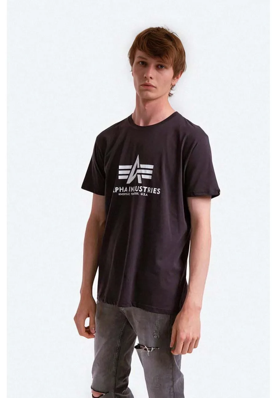 obrazek 1 Alpha Industries t-shirt bawełniany kolor szary z nadrukiem 100501.466-GRAFITOWY