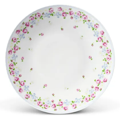 Zdjęcie Piękny płaski okrągły talerz zdobiony motywem róży – Leander