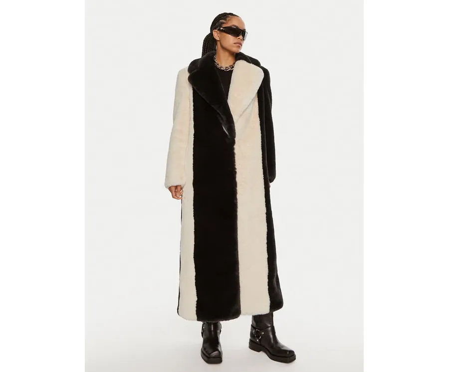 obrazek 1 ROTATE Futro Colourblock RT1914 Czarny Regular Fit