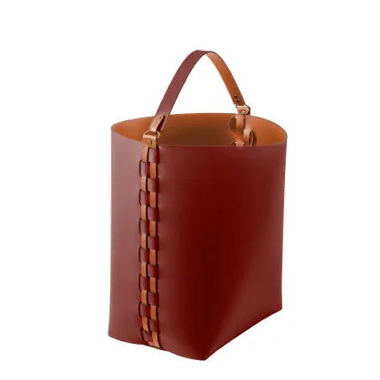 Zdjęcie Wyjątkowy bordowy koszyk Helena 35x30xH45 cm z odpinanym uchwytem