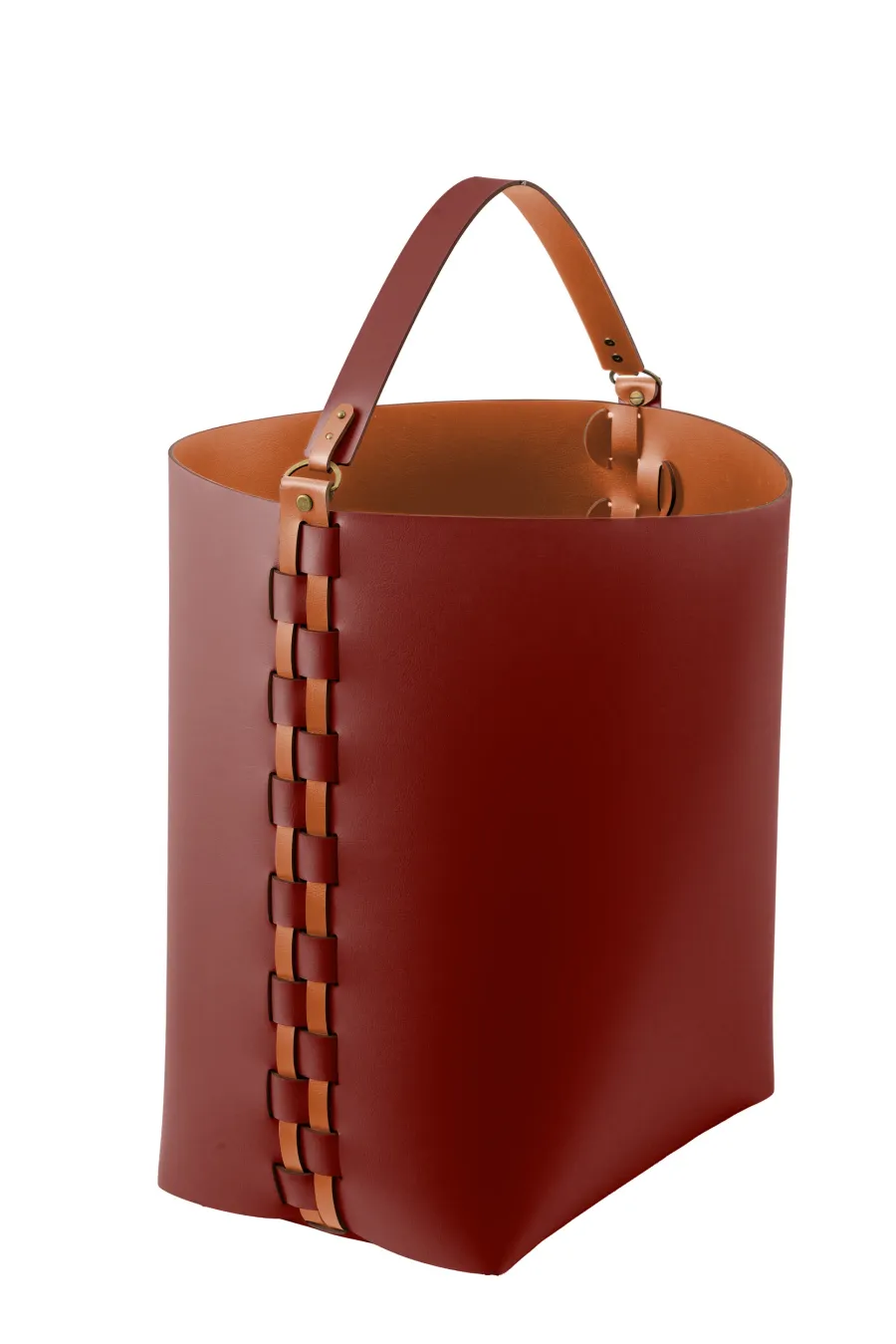 obrazek 1 Wyjątkowy bordowy koszyk Helena 35x30xH45 cm z odpinanym uchwytem