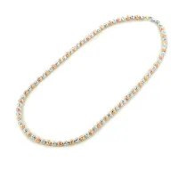 Picture Women's faceted necklace in white and rose gold
