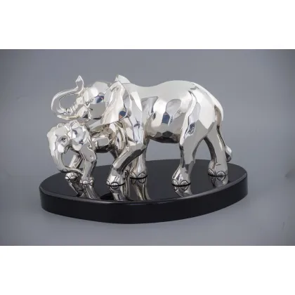 Zdjęcie Luksusowa dekoracyjna figura dwóch słoni - ArtBe