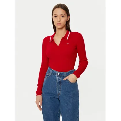 Zdjęcie Tommy Jeans Sweter DW0DW19887 Czerwony Slim Fit