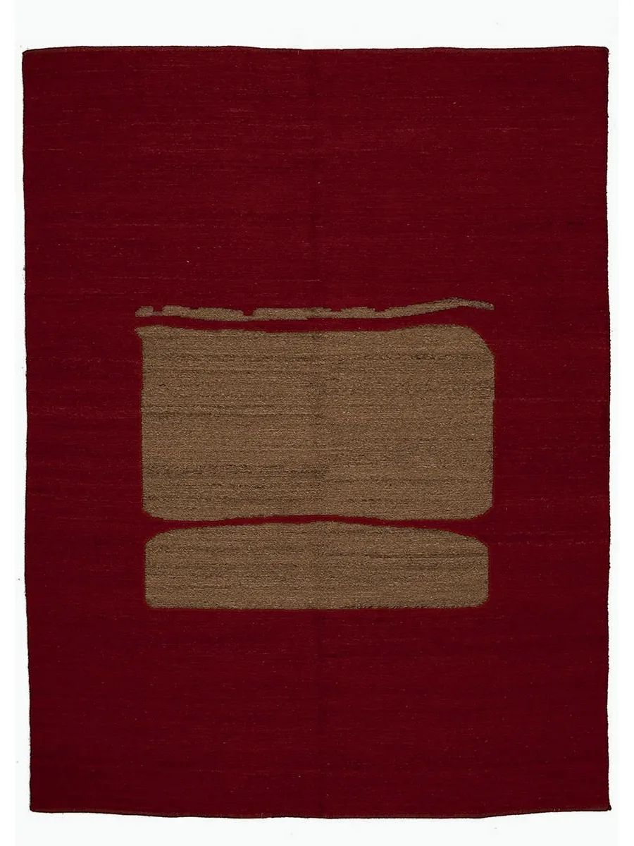 obrazek 1 Luksusowy geometryczny wełniany dywan w kolorze bordowym - Sartori Rugs