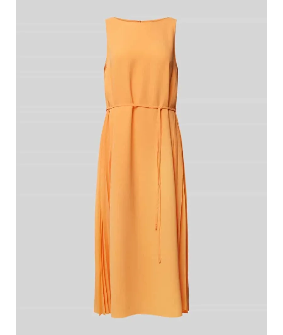 obrazek 1 Sukienka midi w jednolitym kolorze