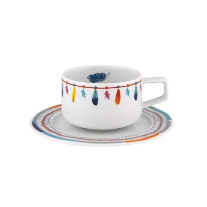Picture Luxurious porcelain tea cup and saucer from the Mexican Atrapasueños collection - Vista Alegre