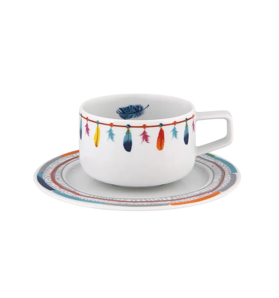 obrazek 1 Luksusowa porcelanowa filiżanka do herbaty ze spodkiem z meksykańskiej kolekcji Atrapasueños - Vista Alegre
