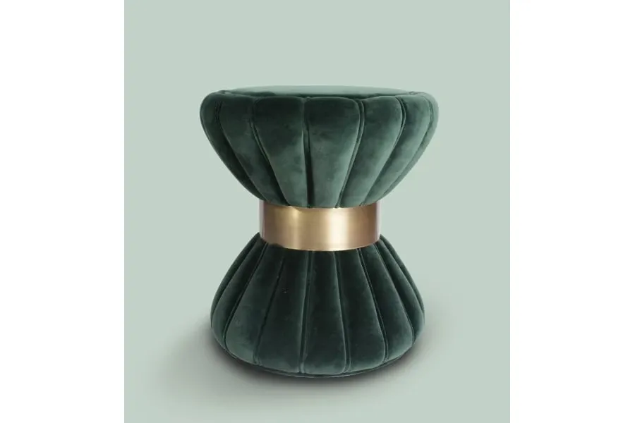 picture 3 Modern stool - velvet cotton upholstery - Ottiu