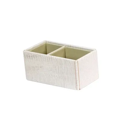 Picture Rectangular bathroom container - leather