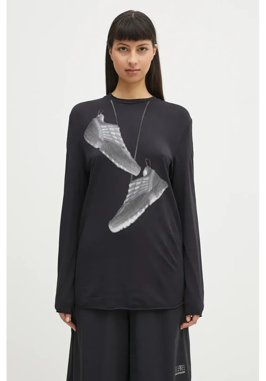 obrazek 1 MM6 Maison Margiela longsleeve kolor czarny S52GC0346.M20101