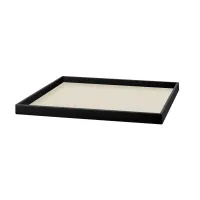 Zdjęcie Elegancka skórzana taca do serwowania przekąsek 40x40xH3 cm w kolorze kremowym