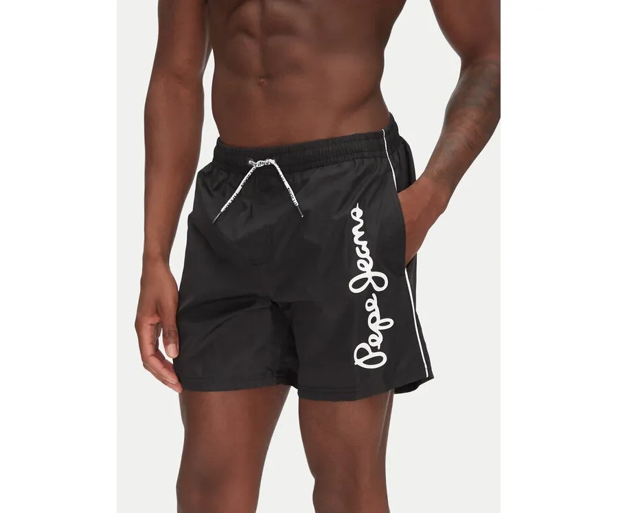 obrazek 1 Pepe Jeans Szorty kąpielowe Logo PMB10419 Czarny Regular Fit