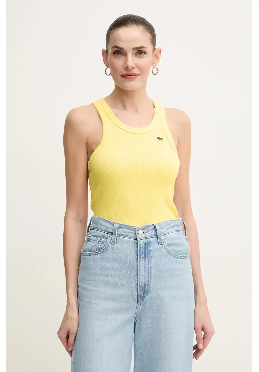 obrazek 1 Lacoste top bawełniany kolor żółty